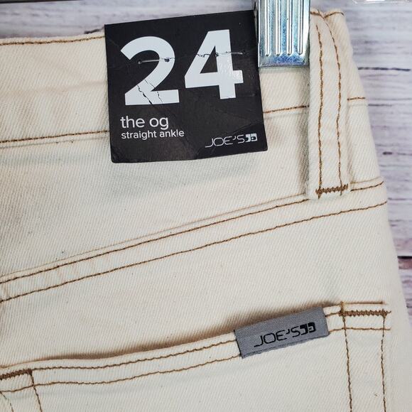 Joe's The Og Straight Ankle Jeans Cream Size 24 Pants Neutral Earthy Minimal NWT - Picture 10 of 16